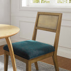 Modway Nimba Faux Rattan Fabric Dining Chairs - Heathered Weave Azure - 2 Pack-Non-Marking Foot Glides
