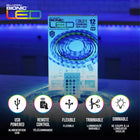 Bell+Howell Bionic LED Colour Changing Tape Light - 12'-Flexible design can wrap around desks, cabinets and more