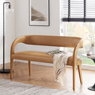 Modway Pinnacle Vegan Leather Accent Bench - Tan-Dense Foam Padding