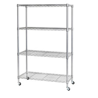 Seville Classics 4-Tier Shelving - 56.5" H x 36" W x 14" D - Silver Steel-4 shelves