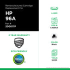 CIG HP 96A Remanufactured Toner Cartridge - Standard Yield - Black-Environmentally Friendly: Remanufactured from an original HP recycled cartridge