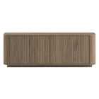 Hudson&Canal Canton TV Stand for TV's up to 75" - Antiqued Grey Oak-A transitional design accommodates TVs up to 75" for your entertaining space