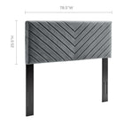 Modway Alyson Angular Channel Tufted Performance Velvet King/California King Headboard - Charcoal-Angular Channel Tufting