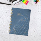 Mead 2026-2027 Dream Lines Weekly/Monthly Academic Planner - 8-1/2" H x 5-1/2" W - Blue - Bilingual-One month per 2 page spread has open daily blocks, a notes section and past/future month reference calendars