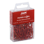 JAM Paper Colourful Standard Paper Clips - 1"- Red - 100 Pack-Size: 1 inch (Standard/Regular) | Keep your stacks of paper organized with coloured paper clips