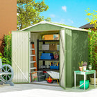 Outsunny Outdoor Metal Garden Shed - 6.5' x 4' - Light Green-Includes 4 vents for enhanced airflow, keeping your tools dry and rust-free
