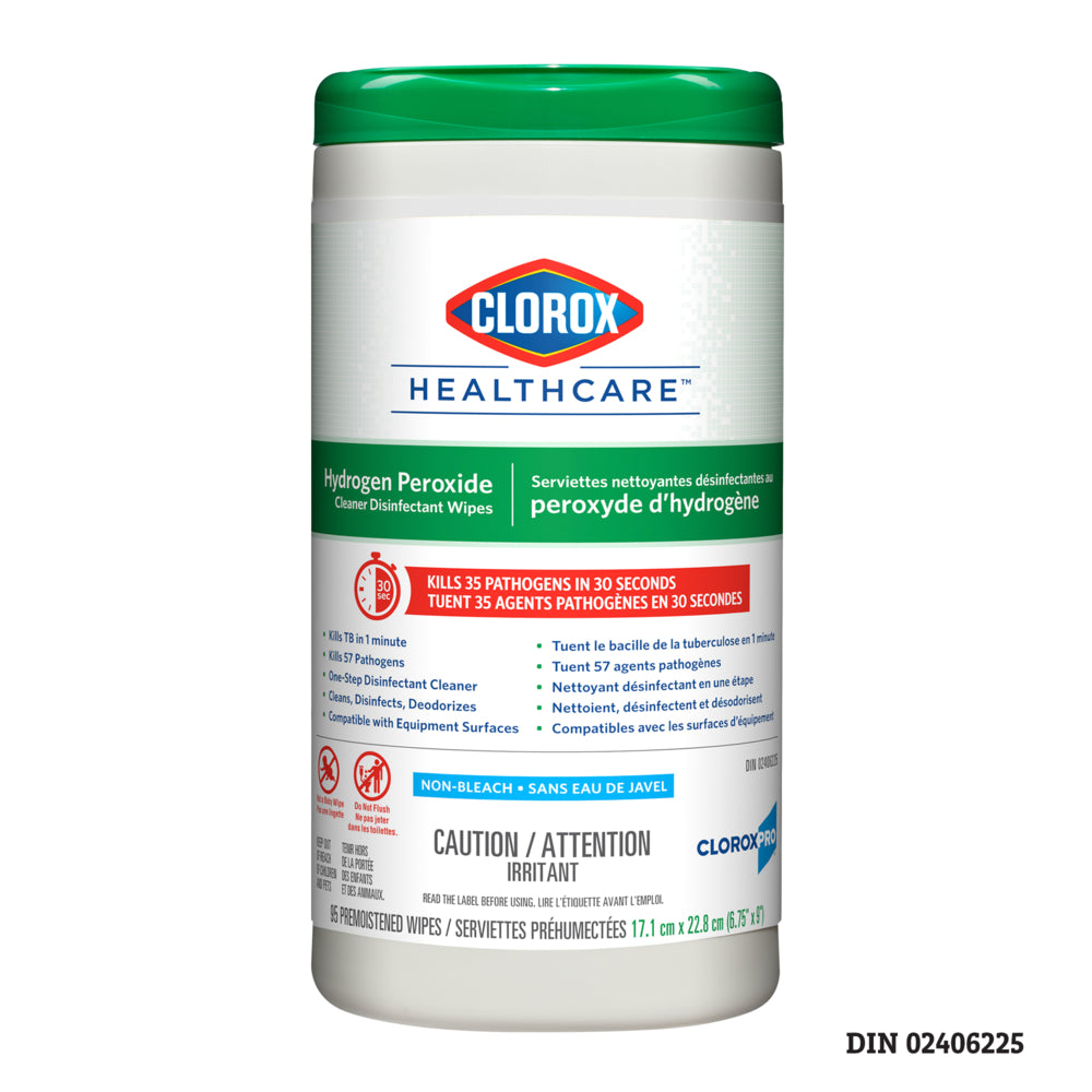 Clorox Healthcare Hydrogen Peroxide Cleaner Disinfecting Wipes, 95