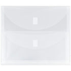 JAM Paper Plastic 2 Pocket Envelopes, VELCRO Brand Closure, Letter Booklet, 9.75 x 13, Clear Poly, 10 Pack (B35218bg)-Clear