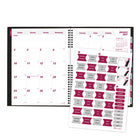 Brownline 2027 14-Month Monthly Planner CoilPro Hard Cover - 11" x 8-1/2" - Black-Self-adhesive laminated tabs and storage pocket