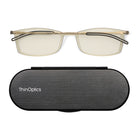 ThinOptics FrontPage Collection Glasses with Milano Black Case - Brooklyn - 2.5 - Clear-Product includes the ThinOptics Reading Glasses & the Universal Pod case featuring non-residue adhesive to stick onto your phone/case or any other hard & flat surface