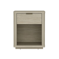 Manhattan Comfort Evelyn 20" Modern 1-Drawer Nightstand - Natural-Modern Nightstand for Bedroom and Living Room Use