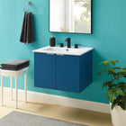 Modway Maybelle 24" Wall-Mount Bathroom Vanity - Navy/White-Wall-Mount Design