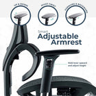 MotionGrey Space Mesh Series Office Chair- Executive Ergonomic Chair With Breathable Mesh Back - Black-Padded 4 Directional adjustment armrest to adjust the armrest up & down, forward & backward, slide side to side and rotate side to side