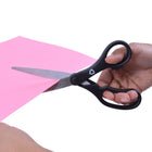 Westcott KleenEarth 8" Straight Basic Handle Scissors, Black, 3 Pack-Left and right handed handles