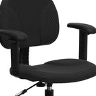 Flash Furniture Black Patterned Fabric Drafting Chair with Adjustable Arms-Accordion Back Cover
