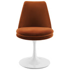 Modway Lippa Swivel Dining Performance Velvet Side Chair - White Rust-8