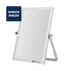 Quartet Double‑Sided Desk Mirror & Dry Erase Board - 5" x 7" - Silver Frame-Smooth Writing Surface: Ideal for to‑do lists, reminders, and motivational notes