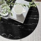 Modway Lippa 20" Round Faux Marble Side Table - Gold Black-Non-Marking Felt Pad
