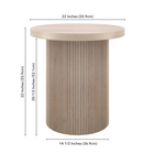 Hudson&Canal Isa 22" Wide Round Fluted Side Table - Alder White-Clean with a soft, dry cloth and no harsh chemicals or abrasive cleaning materials