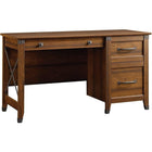 Sauder 53"W Carson Forge Desk - Washington Cherry-Three drawers with metal runners and safety stops
