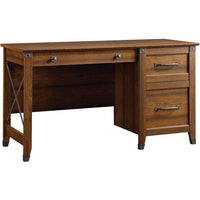 Sauder 53"W Carson Forge Desk - Washington Cherry-Three drawers with metal runners and safety stops