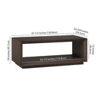 Hudson&Canal Evie 48"W Rectangular Coffee Table - Alder Brown-Product Dimensions: 23.5" L x 47.5" W x 18" H