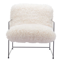 Zuo Pelut Accent Chair - White-Armrest support