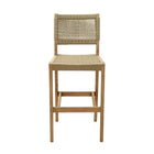 Zuo Corde Barstool - Beige-Weather resistant solid acacia wood frame with synthetic rattan weave