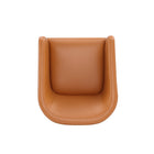 Manhattan Comfort Anna Round 23.23" Modern Faux Leather Upholstered Dining Armchair - Saddle-25.98" L x 22" W x 32.68" H