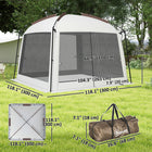 Outsunny 10' L x 10' W Screen Tent with Carry Bag & Ground Stakes, Easy Setup, Fits 6-8 People - White-Two doors let more than a person in and out at a time