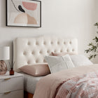 Modway Annabel Stain-Resistant Performance Velvet Queen Headboard - Alabaster-Wood Blend Frame