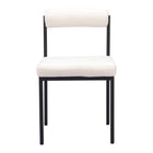Zuo Livorno Dining Chair - Ivory-Shearling style fabric