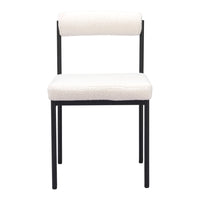 Zuo Livorno Dining Chair - Ivory-Shearling style fabric