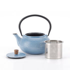 Minimal Enamelled Cast Iron Teapot - Dot Blue - 0.6 L-Perfect for brew the team and boil water with it