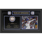 Official Los Angeles Dodgers Teoscar Hernandez Signed Deluxe Frame - Framed Print - 26" x 16"-Premium signed baseball framed