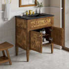 Modway Elysian 30" Wood Bathroom Vanity - Black/Brown-Concealed Kitchen Hinges