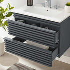 Modway Render 30" Wall-Mount Bathroom Vanity - Grey/White-MDF and Particleboard