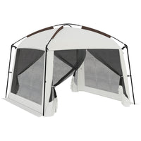 Outsunny 10' L x 10' W Screen Tent with Carry Bag & Ground Stakes, Easy Setup, Fits 6-8 People - White-Large size fits six to eight people