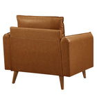 Modway Revive Upholstered Vegan Leather Accent Armchair - Tan-Assembly Required