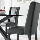 Modway Baron Vegan Leather Dining Chair - Grey-Vegan Leather Upholstery