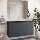Modway Bryn 48" Wall-Mount Bathroom Vanity - Grey/Black-Melamine and Particleboard Construction