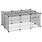 PawHut 18" H 16-Panel Small Animal Cage with Door-Suitable for bunnies, chinchillas, hedgehogs, guinea pigs, and other pets of similar size 