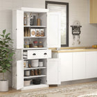 HOMCOM 72" H Freestanding Kitchen Pantry Cabinet with Drawer - White-Three adjustable shelves with a 1.25" gap for flexible storage 