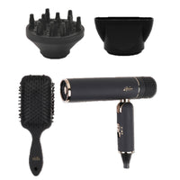 Aria Blowdryer and Brush set with Diffuser - Black-Lightweight / foldable for storage or travel