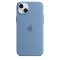 Apple Silicone Case with MagSafe for iPhone 15 Plus - Winter Blue-Model Compatibility: Apple iPhone 15 Plus