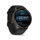 Garmin Venu 4 Smartwatch - 45 mm - Slate with Black Silicone Band-Health status (new): See whether your health metrics — such as resting heart rate, HRV, skin temperature and Pulse Ox while sleeping — are trending away from your usual range, which could indicate added stress to your body. These changes could be related to physical activity levels, environment, stress, alcohol intake, potential illness, and more. This feature is currently available in beta
