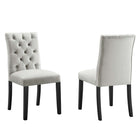 Modway Duchess Performance Velvet Dining Chairs - Light Grey - 2 Pack-Solid Wood Frame