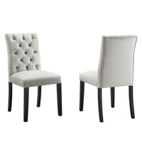 Modway Duchess Performance Velvet Dining Chairs - Light Grey - 2 Pack-Solid Wood Frame