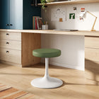 Modway Lippa Vegan Leather Round Stool - Leaf-Power-Coated Chip Resistant Metal