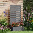 Outsunny Raised Garden Bed with Trellis for Climbing Plants - 28" x 15" x 59" - Dark Grey-Lots of space to plant vegetables, flowers, and herbs
